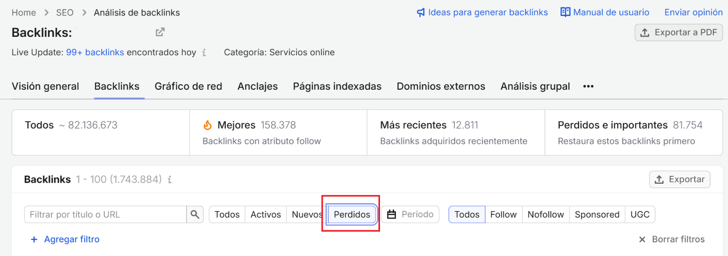 backlinks perdidos